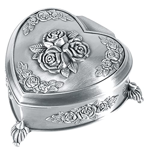INFINIONLY Fashion portagioie vintage cuore rose metallo