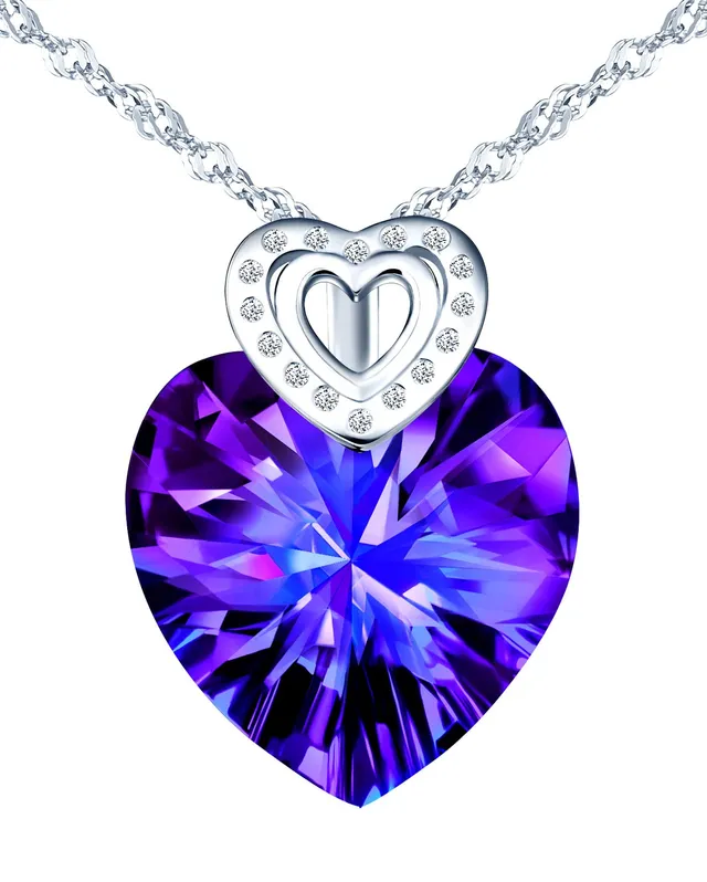 INFINIONLY Cuore dell'Oceano Collana Cuore Viola 45cm Argento