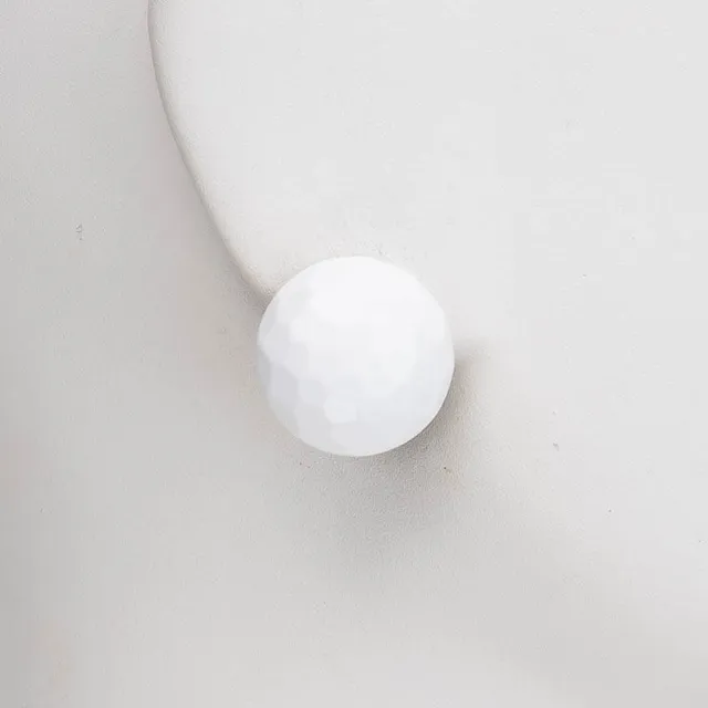Chic Ad Hoc Orecchini clip bottone pallina golf bianco