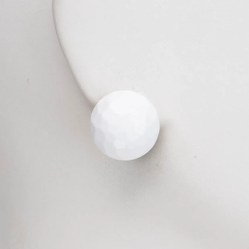 Chic Ad Hoc Orecchini clip bottone pallina golf bianco