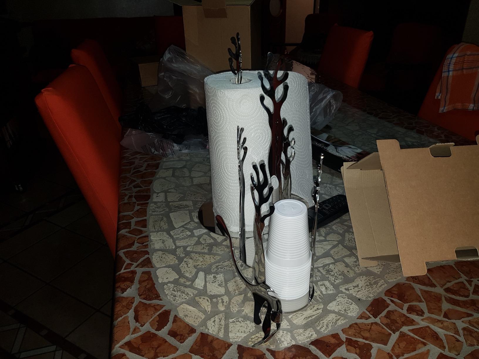 Alessi Mediterraneo ESI02 portarotolo acciaio 18/10 33 cm