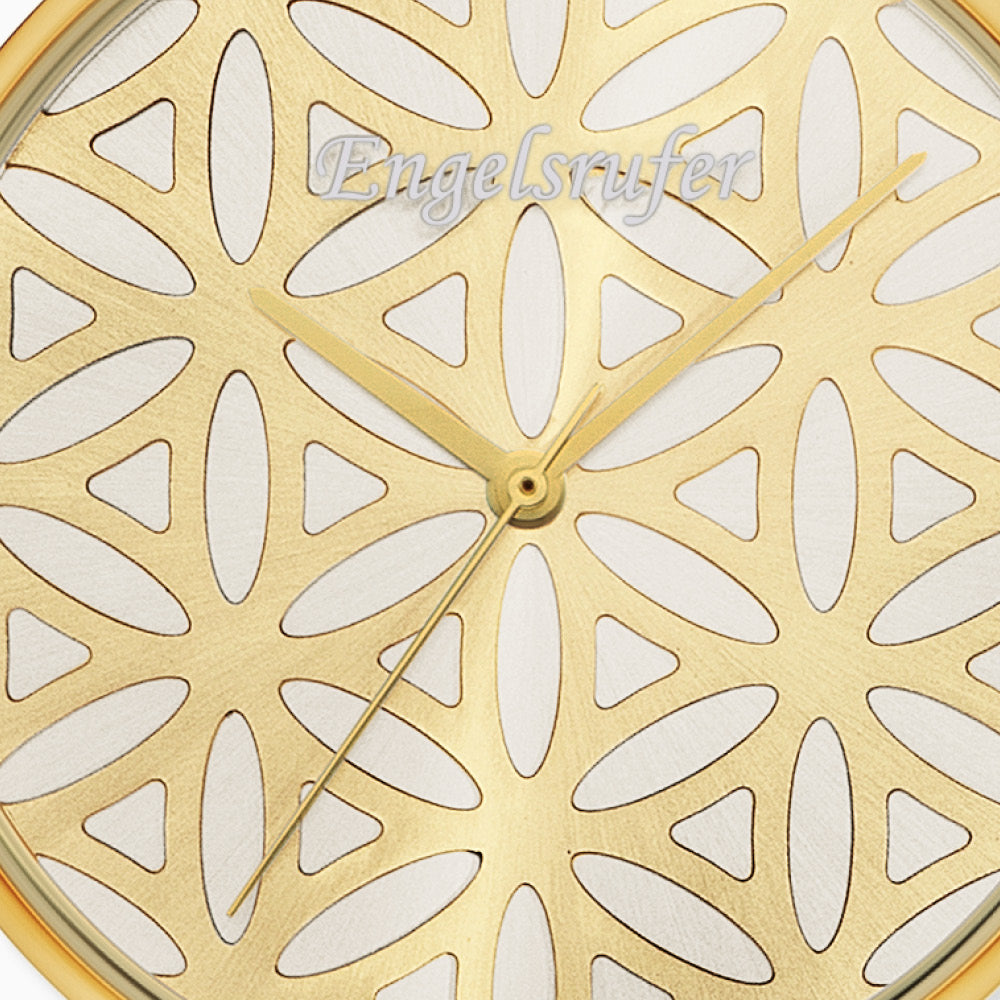 Engelsrufer Lebensblume Orologio Acciaio Oro Mesh Beige
