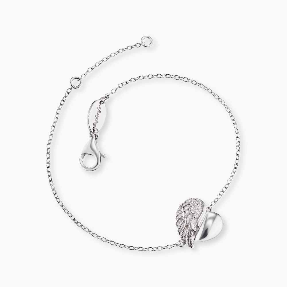 Engelsrufer Herzflügel bracciale argento cuore zirconia
