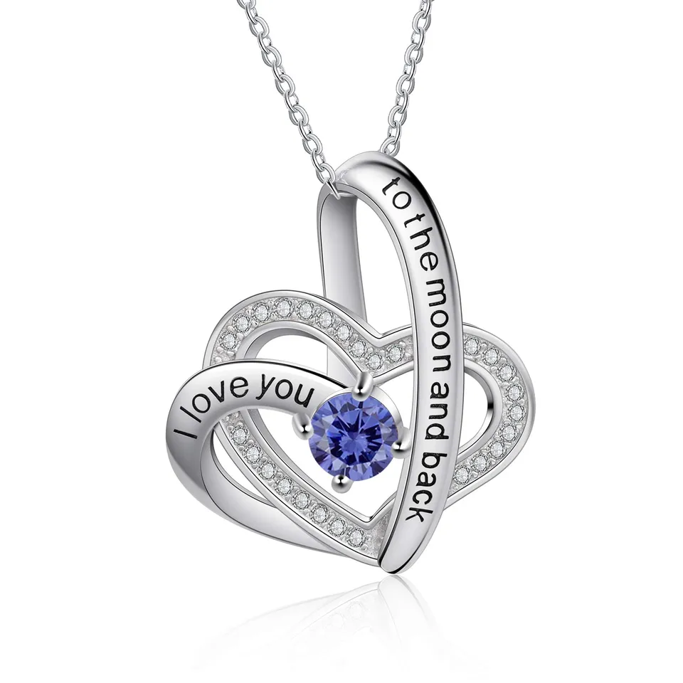 Jessemade Gioielli Collana Cuore Argento 925 Birthstone