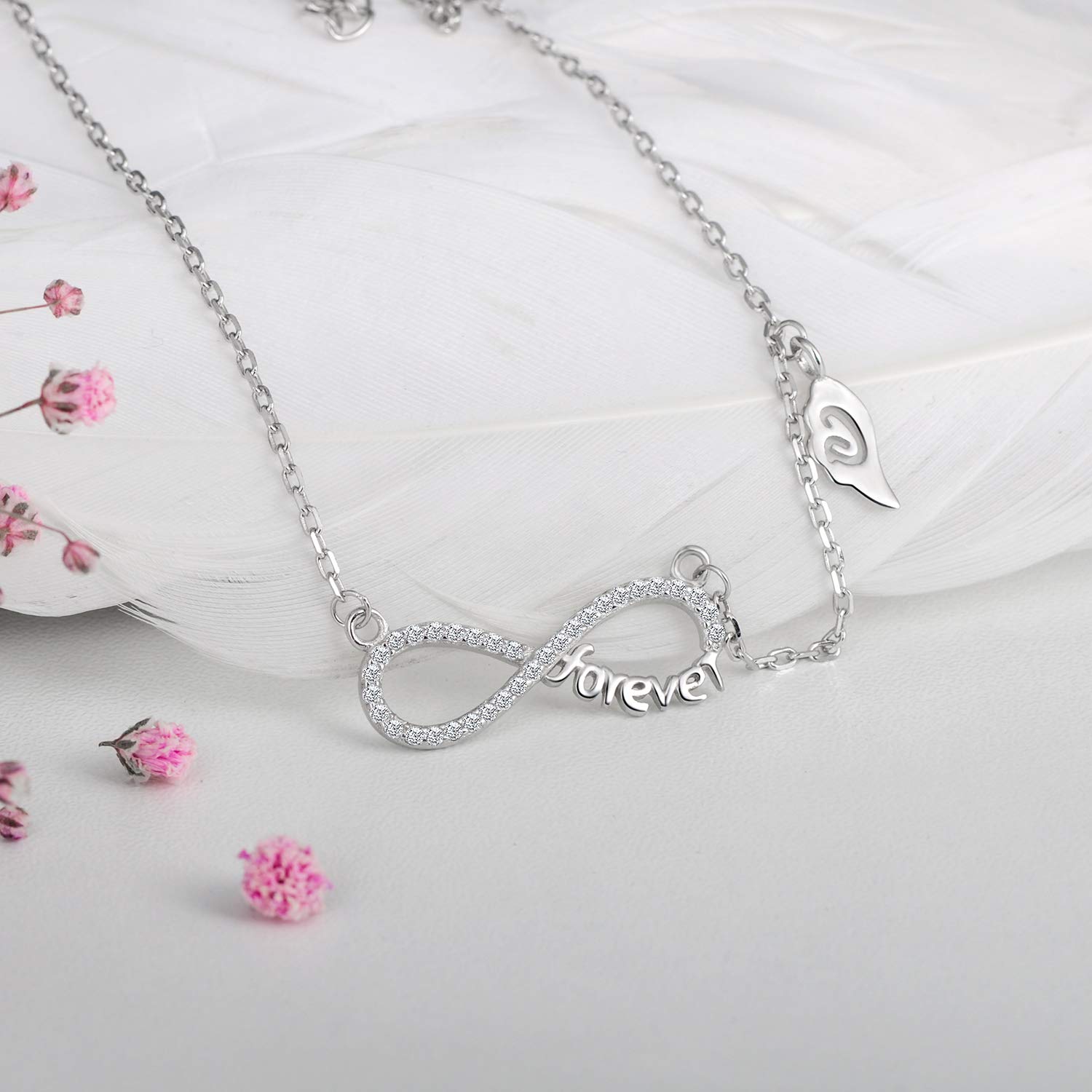 INFINIONLY Fashion Necklaces collana infinito argento 925 con zirconi