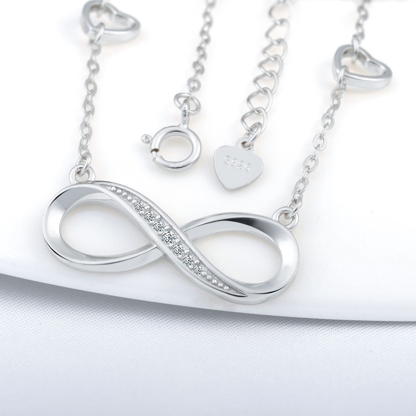 INFINIONLY Collana infinito cuore argento 925