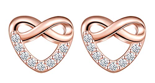 Infinionly Fashion orecchini cuore argento 925 zirconi infinito