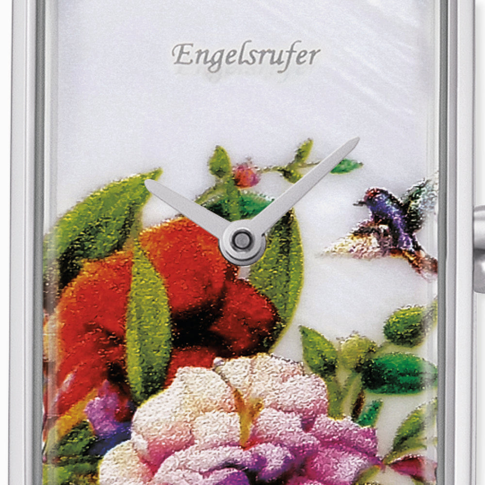 Engelsrufer Romantic Garden orologio fiore pelle nera
