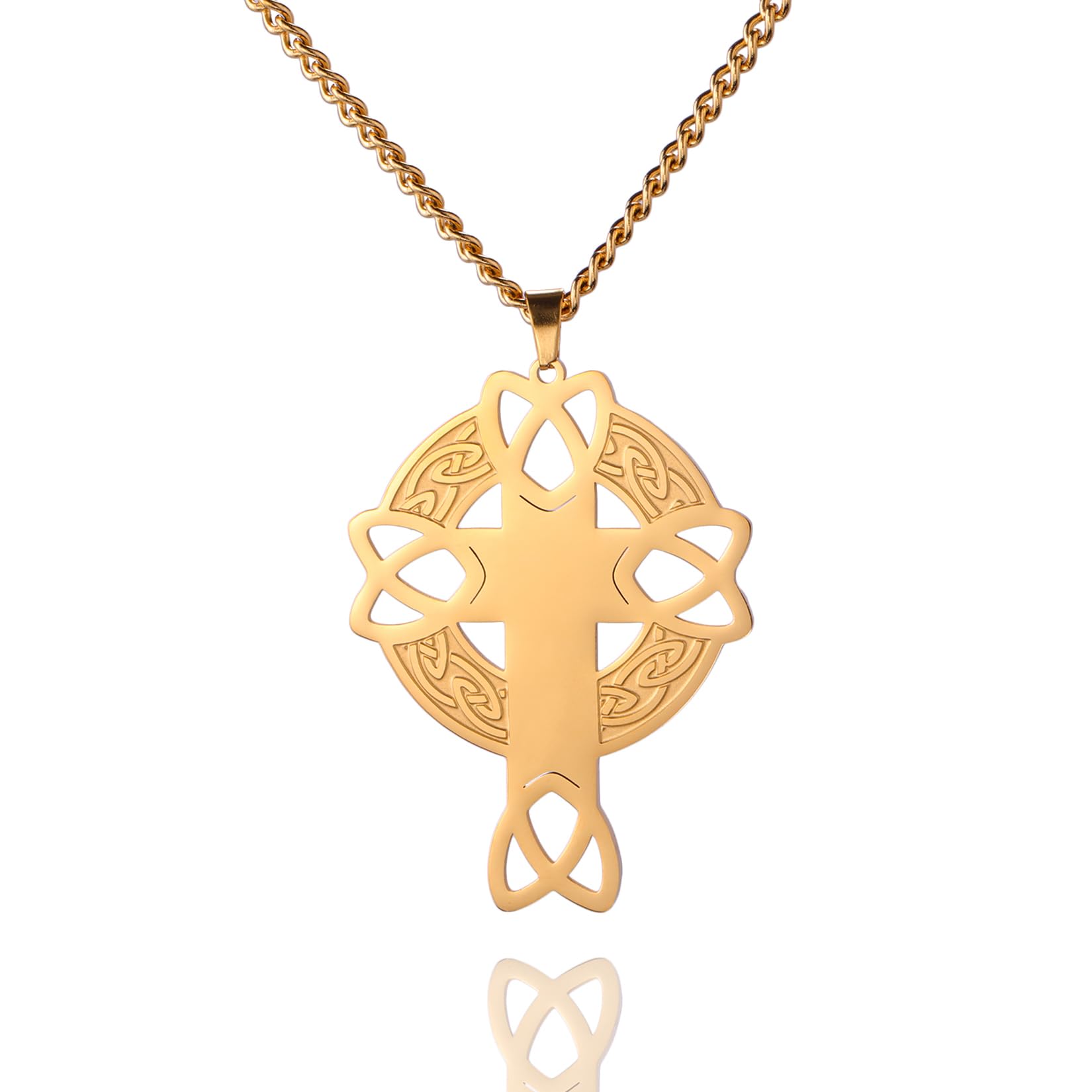 Eueavan Croce Celtica Collana Argento Ciondolo Religioso