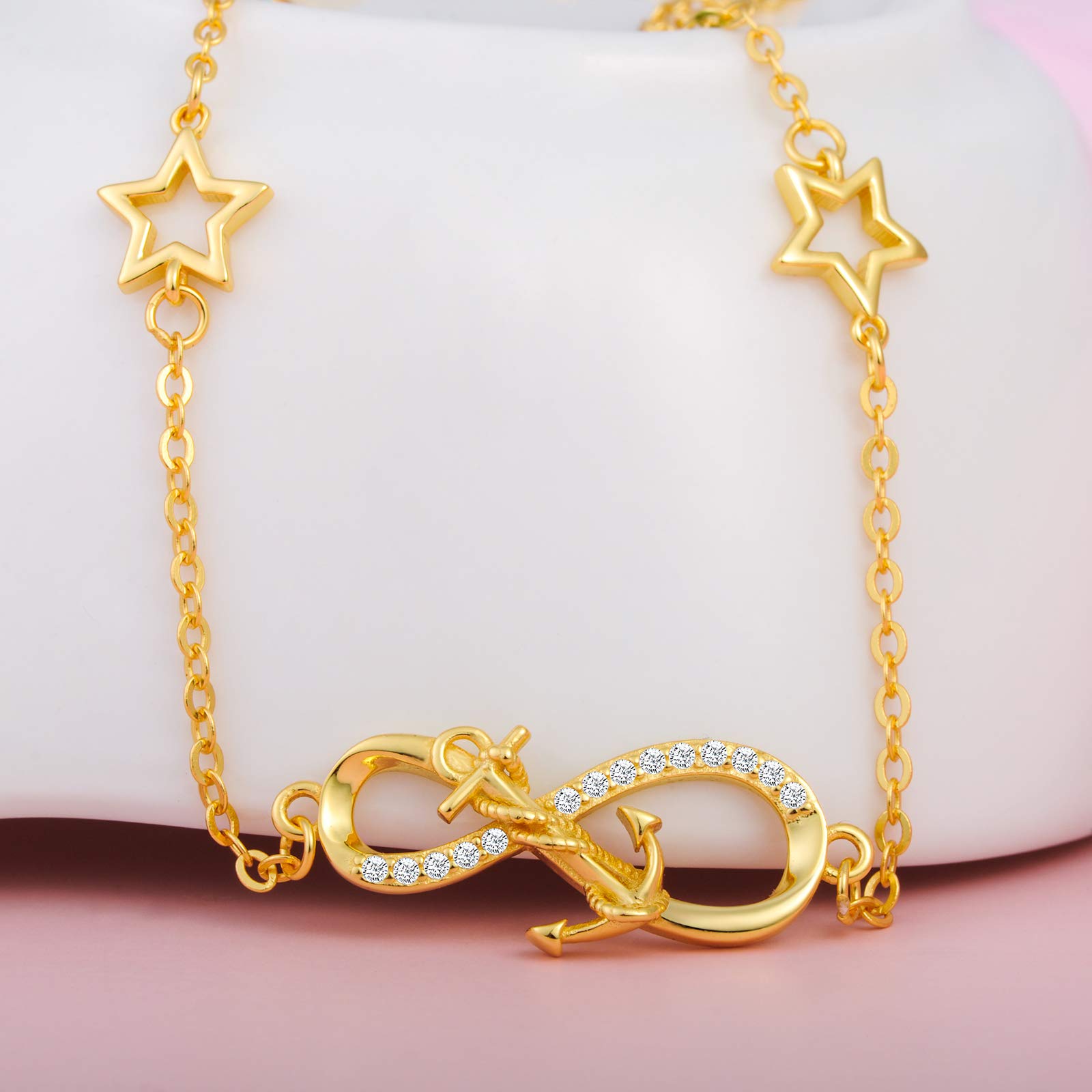 INFINIONLY Fashion Bracelets C-stella bracciale oro ancora stella