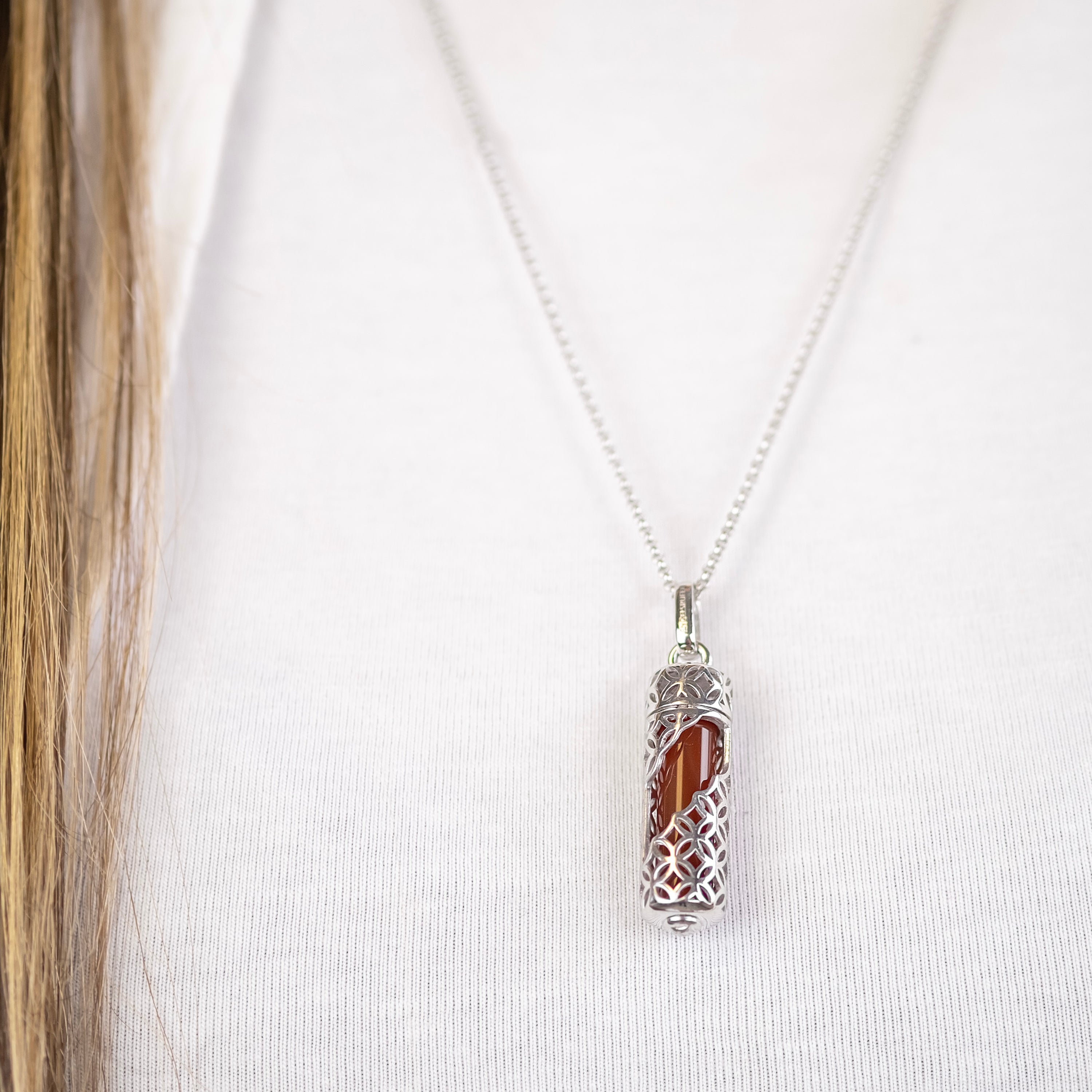 Engelsrufer Powerful Stone Collana Argento Diaspro Rosso M