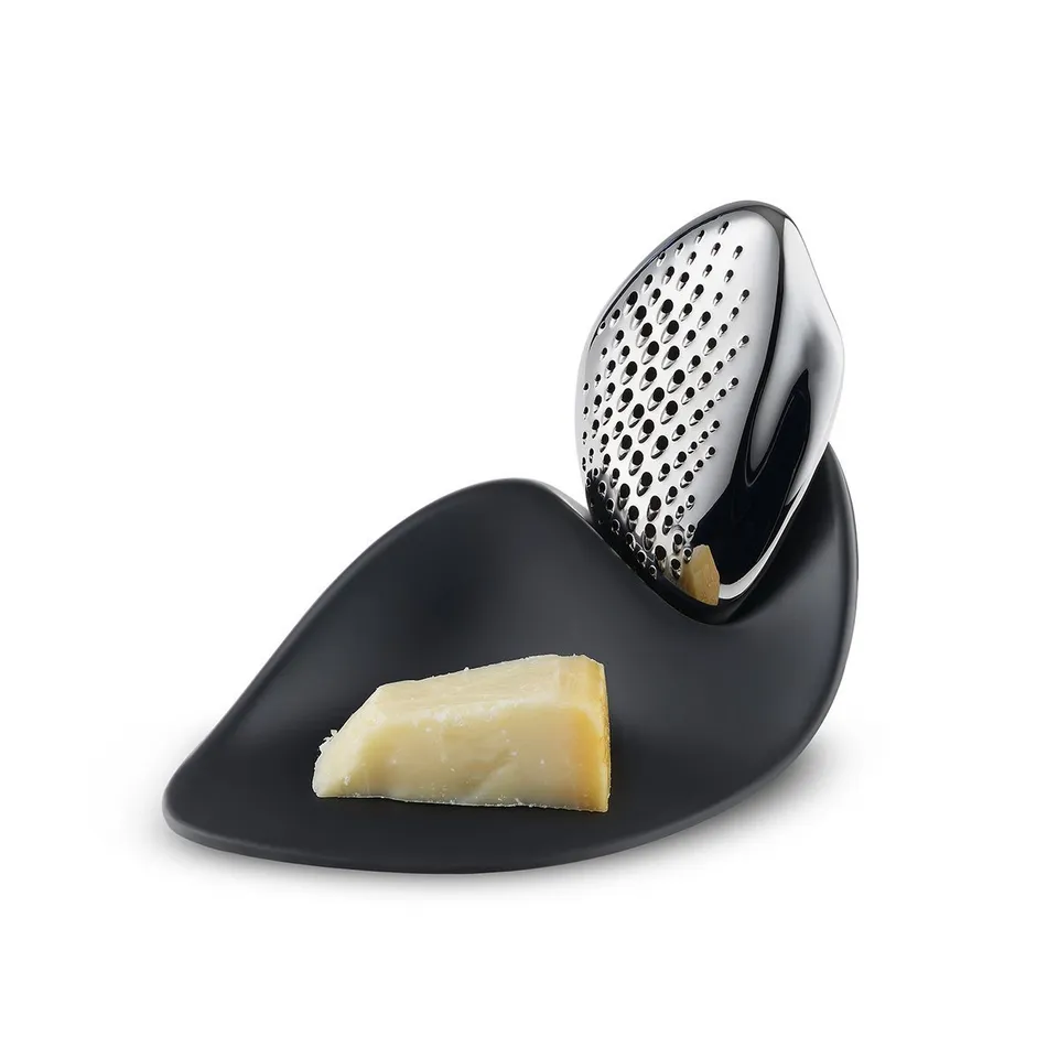 Alessi Forma ZH03 grattugia acciaio con base nera