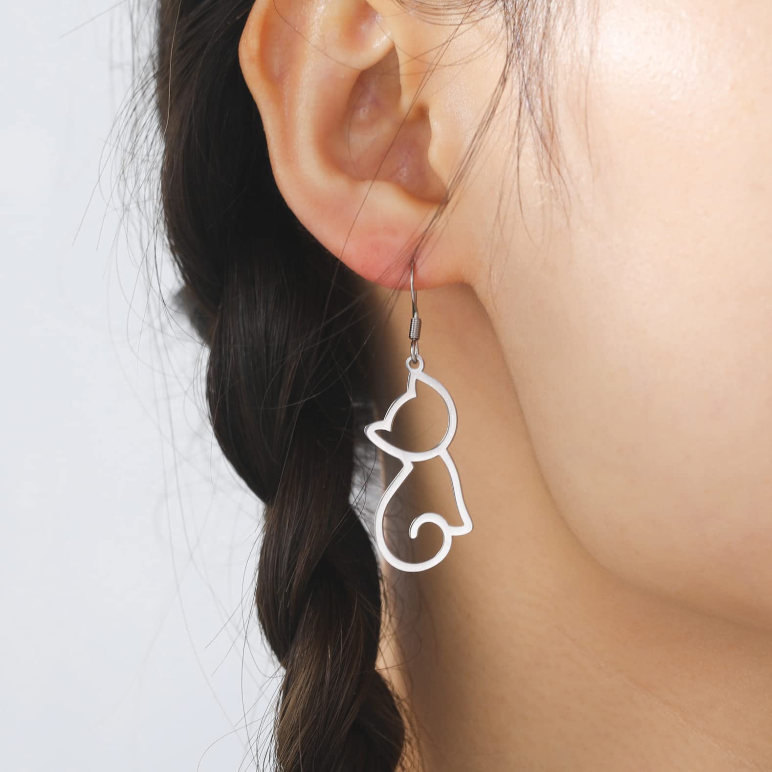 EUEAVAN Earrings orecchini volpe acciaio senza tappi