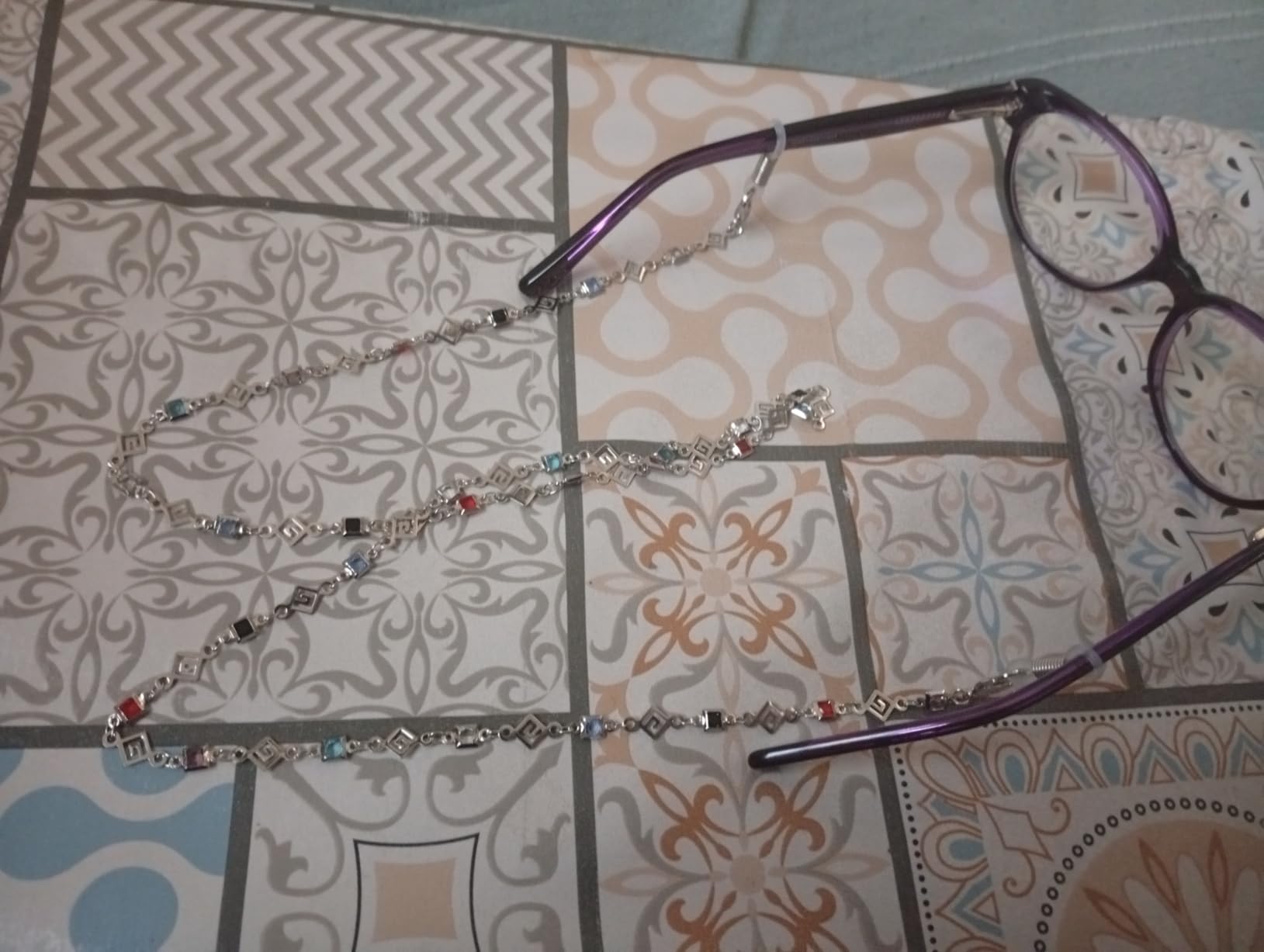 Eueavan Eyeglass cordino occhiali diamanti quadrati
