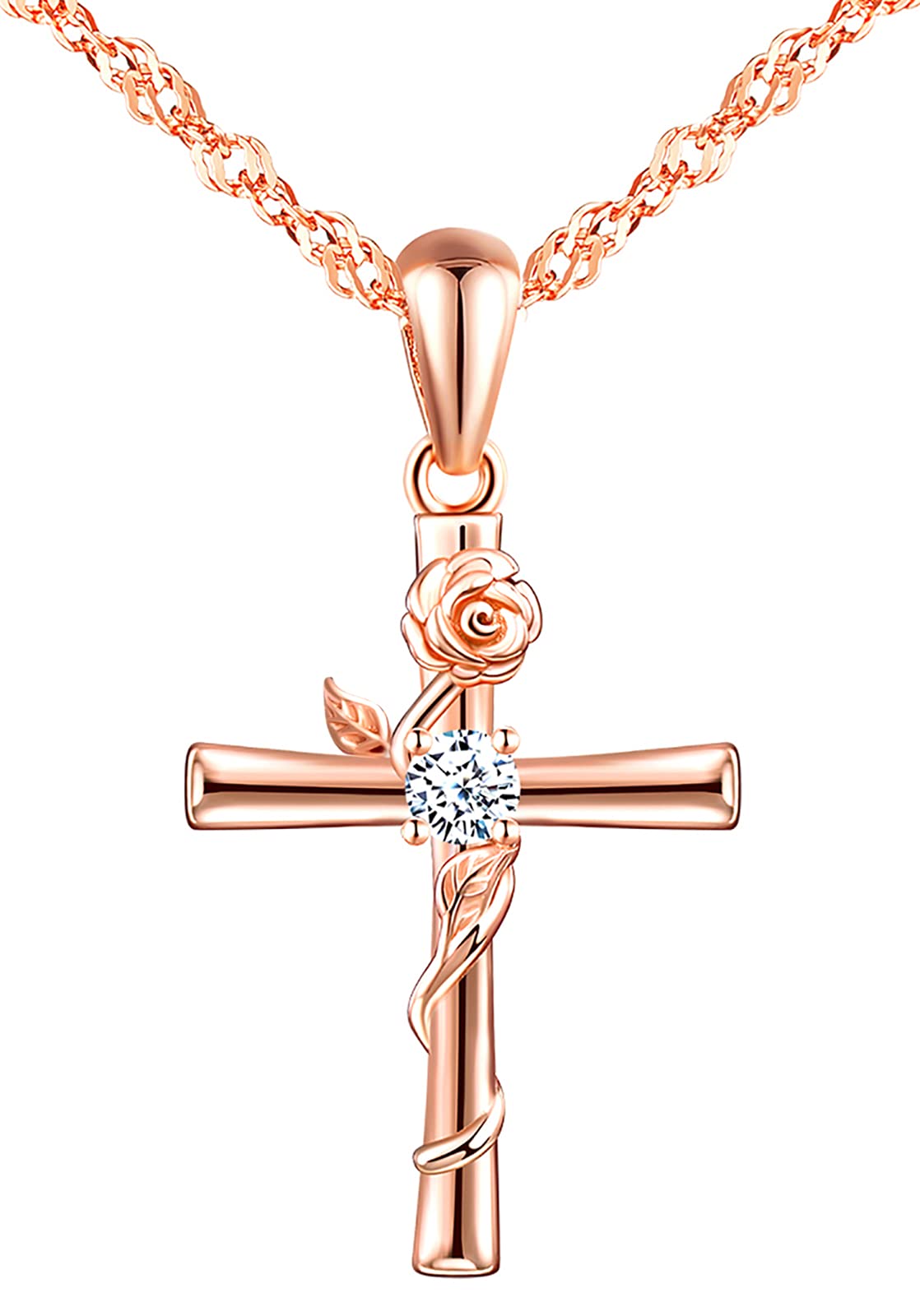 INFINIONLY Fashion Necklaces Parure Collana Oro Rosa