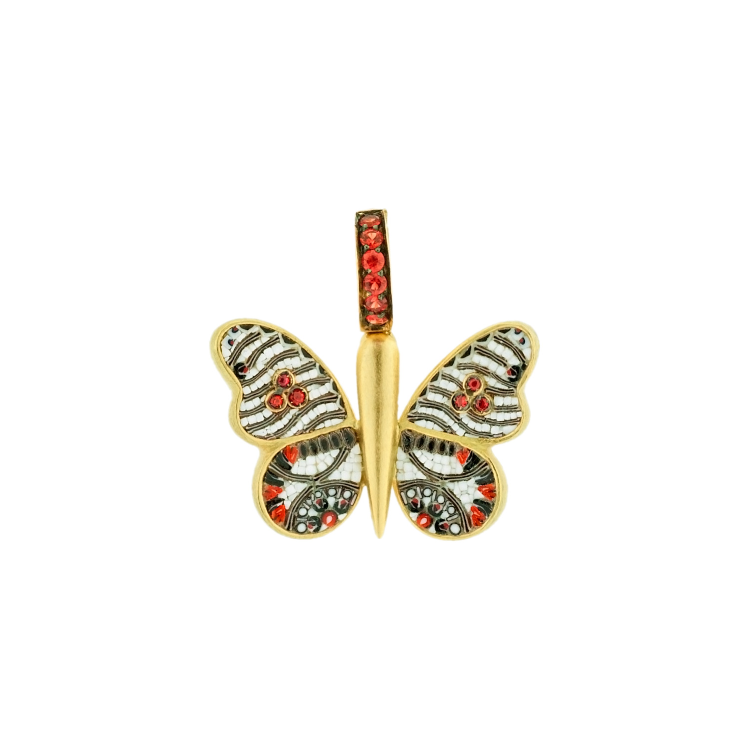 Le Sibille Mariposa Pendente oro 18kt zaffiri arancioni