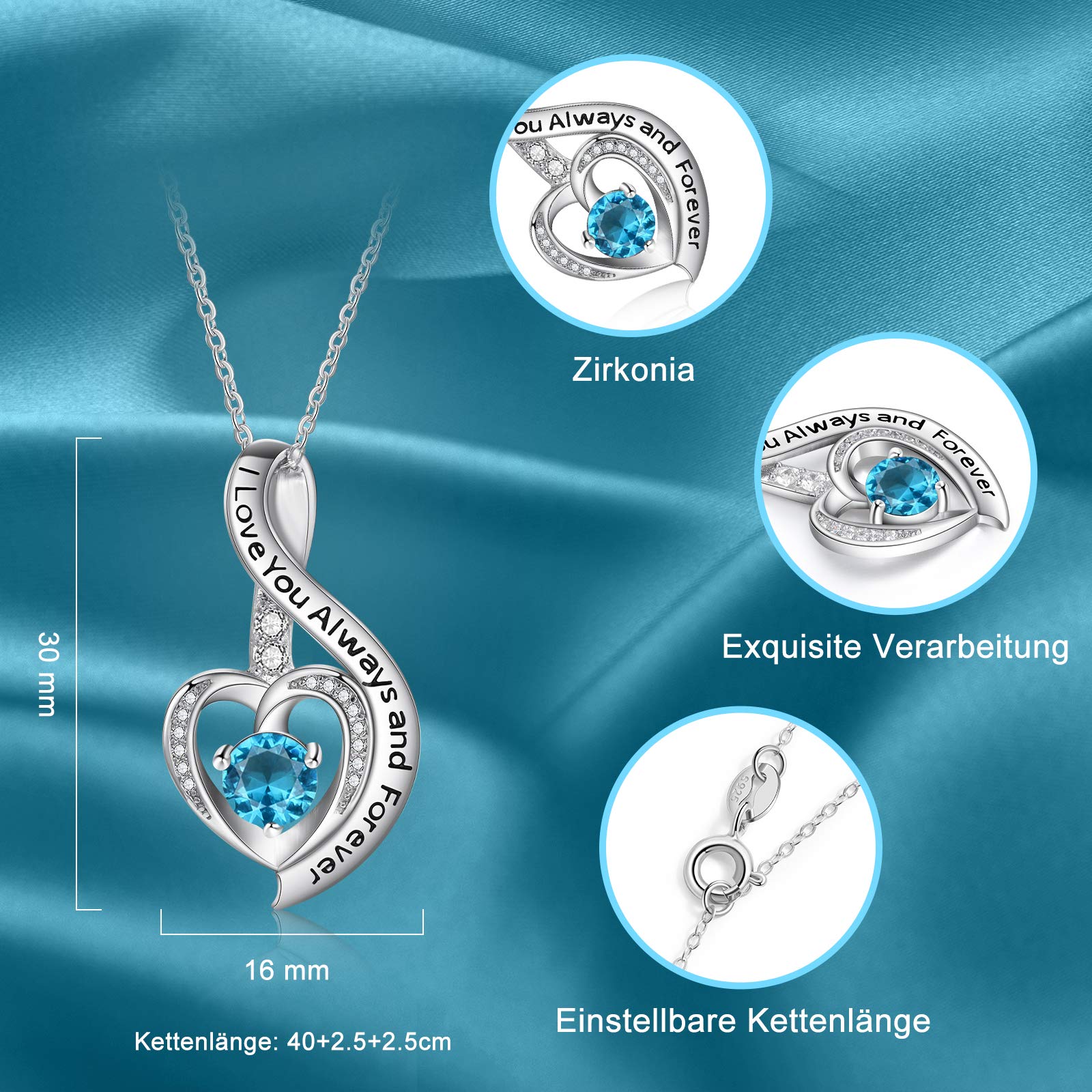 Jessemade Gioielli Collana cuore argento 925 madre