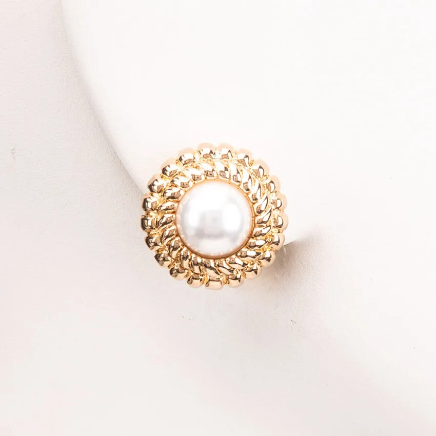 Chic Ad Hoc Orecchini clip perla fascione oro