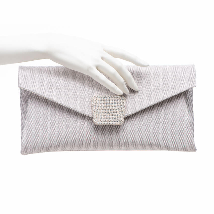 Chic Ad Hoc Pochette a Busta Nude Rete Strass