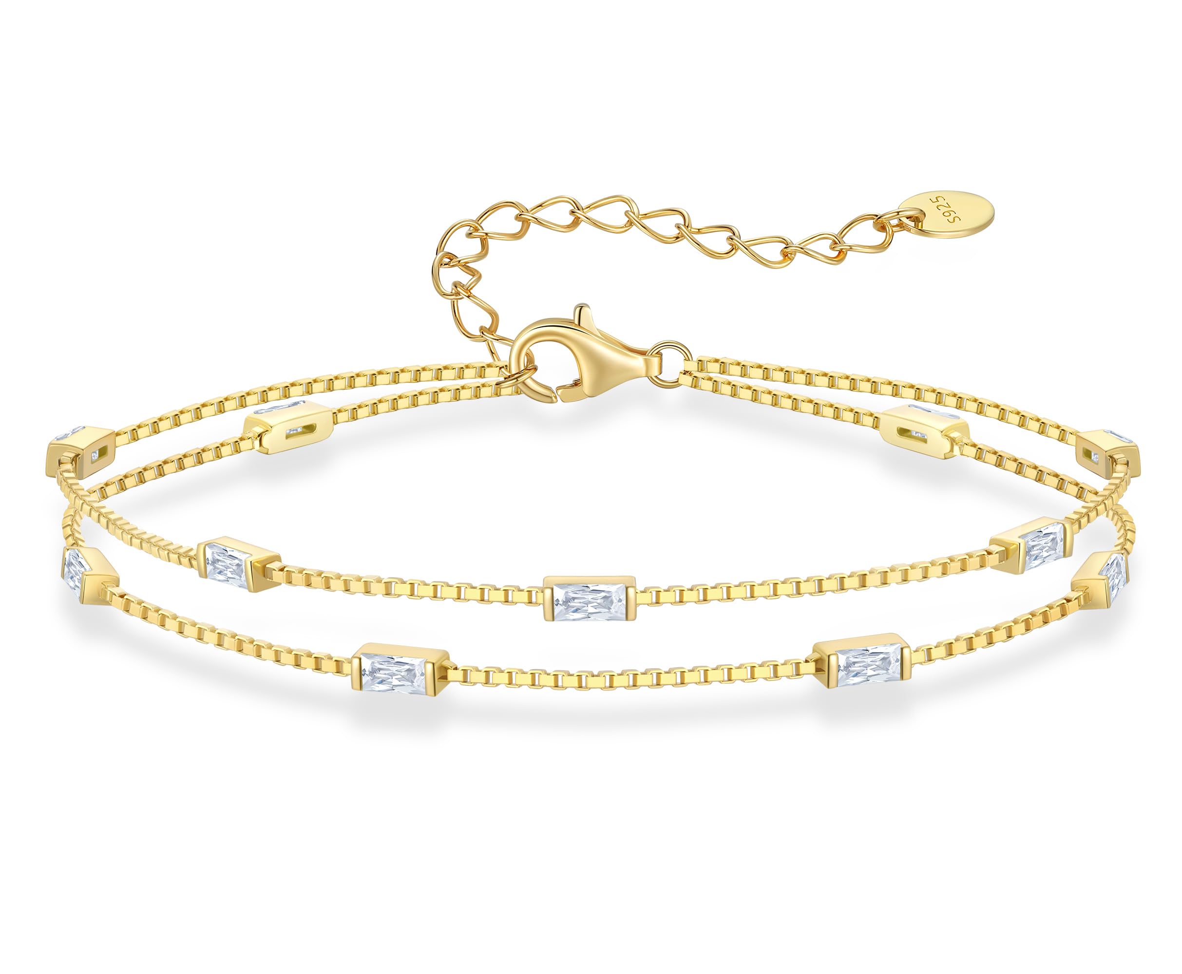 Louisa Secret Bracelets bracciale argento 925 doppia catena zirconi