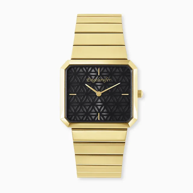 Engelsrufer Uhren Lebensblume orologio acciaio oro nero
