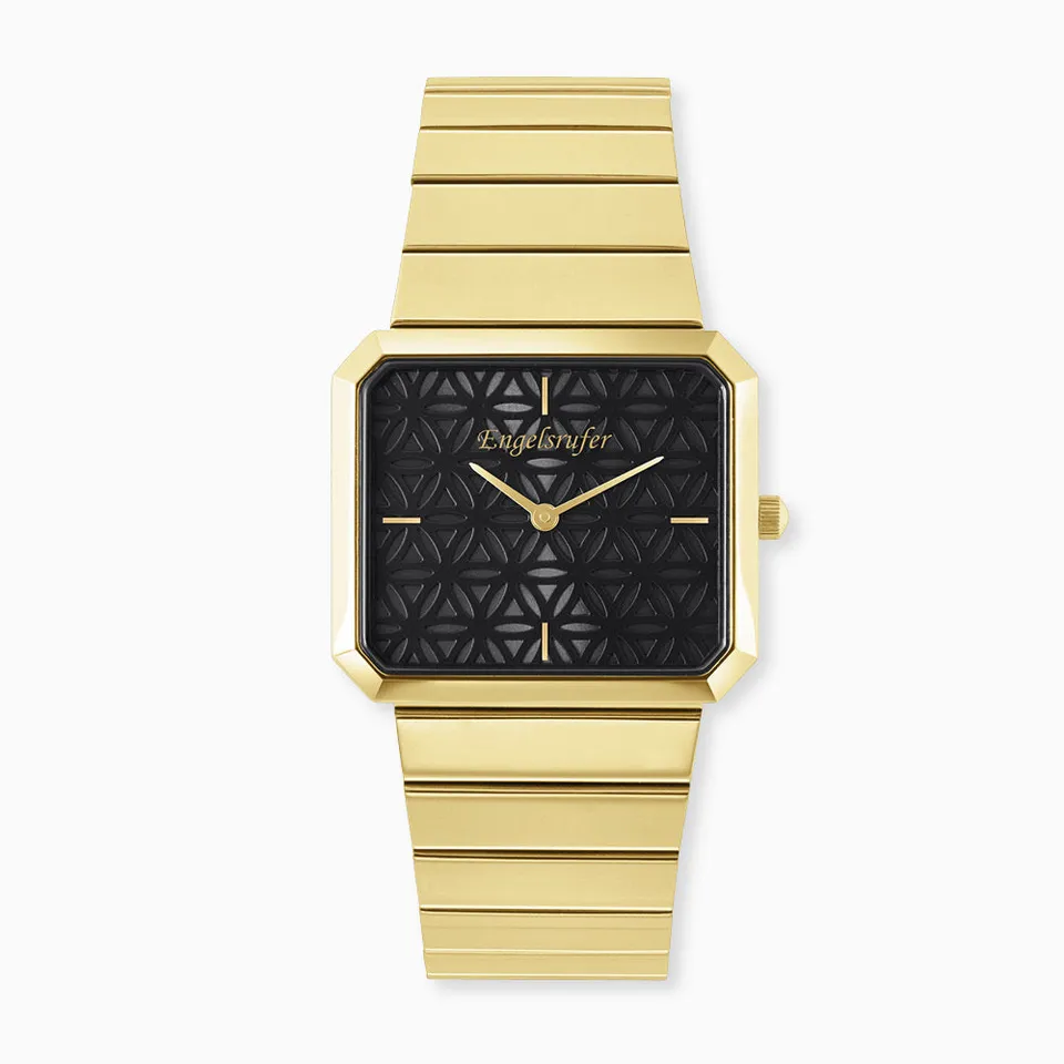 Engelsrufer Uhren Lebensblume orologio acciaio oro nero