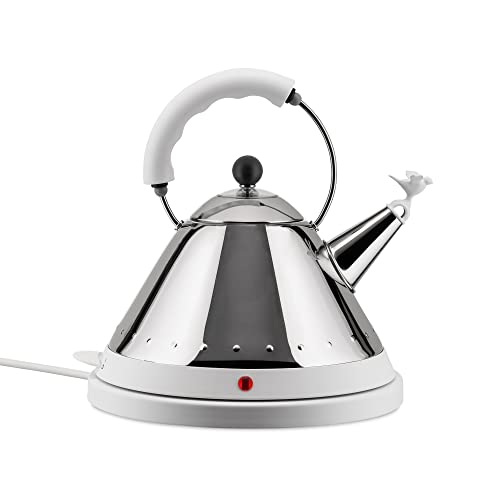 Alessi MG32 W bollitore elettrico bianco uccellino acciaio