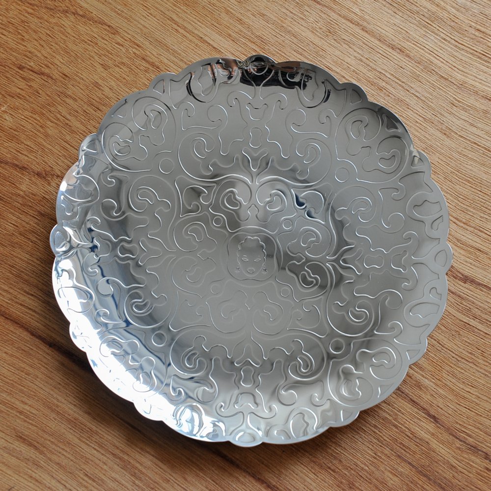 Alessi Dressed Vassoio Rotondo 25 cm Argento Acciaio Inox