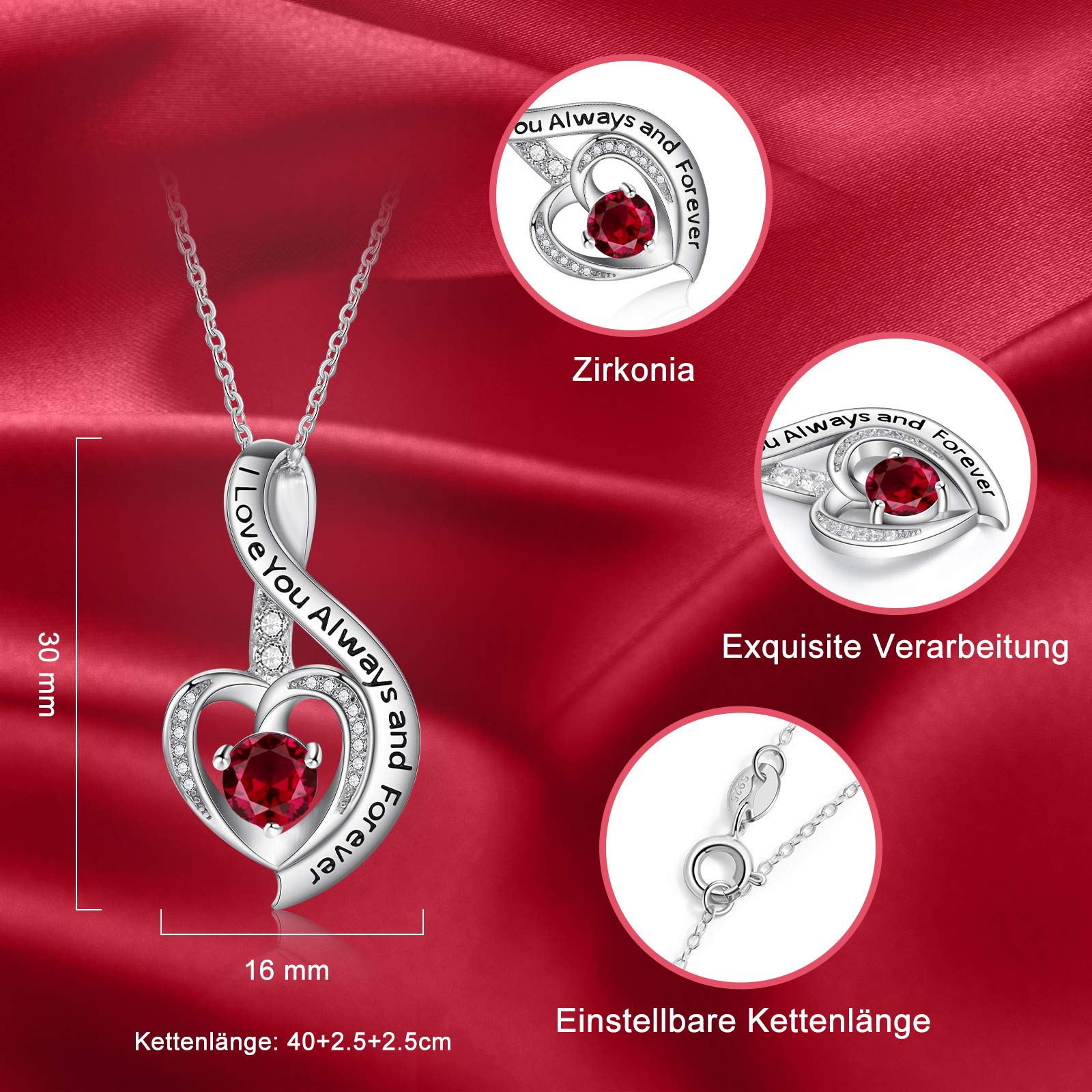 Jessemade Gioielli Collana Cuore Argento 925 Mamma