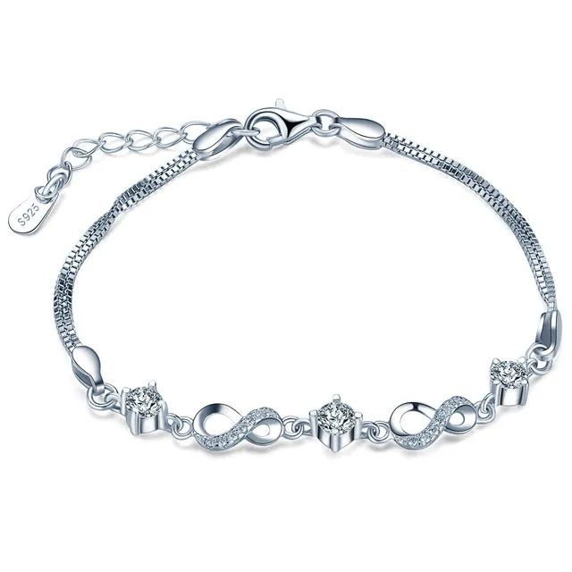 INFINIONLY Fashion Bracelets bracciale argento 925 infinito zircone