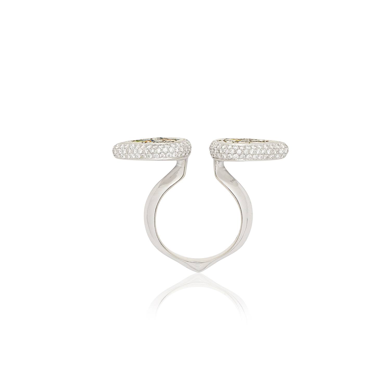 Le Sibille Kimono Ring anello oro bianco diamanti 1,20 ct