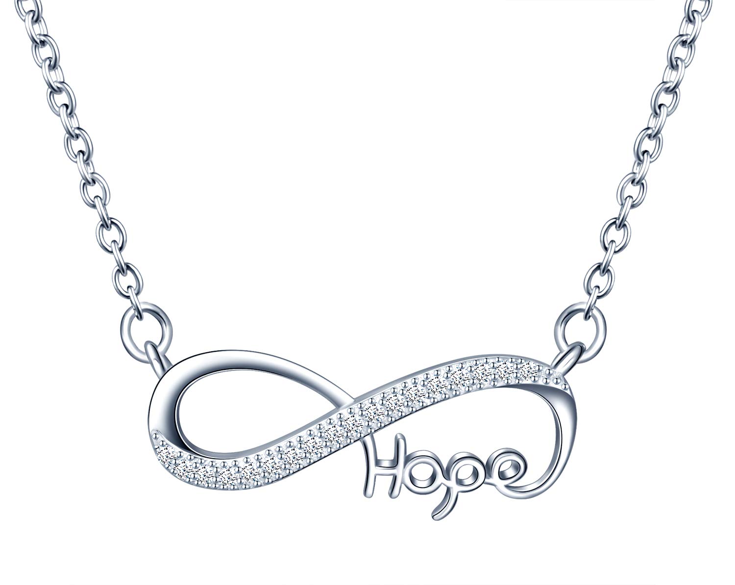 INFINIONLY Fashion Necklaces collana argento Silver-n zirconi
