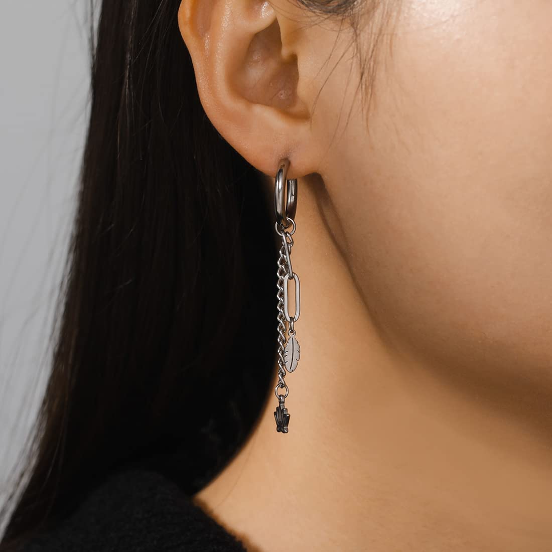 EUEAVAN Earrings Orecchini Loto Argento Pendenti Fiore