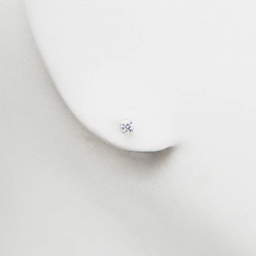 Chic Ad Hoc Orecchini Punto luce perno argento zircone 3mm