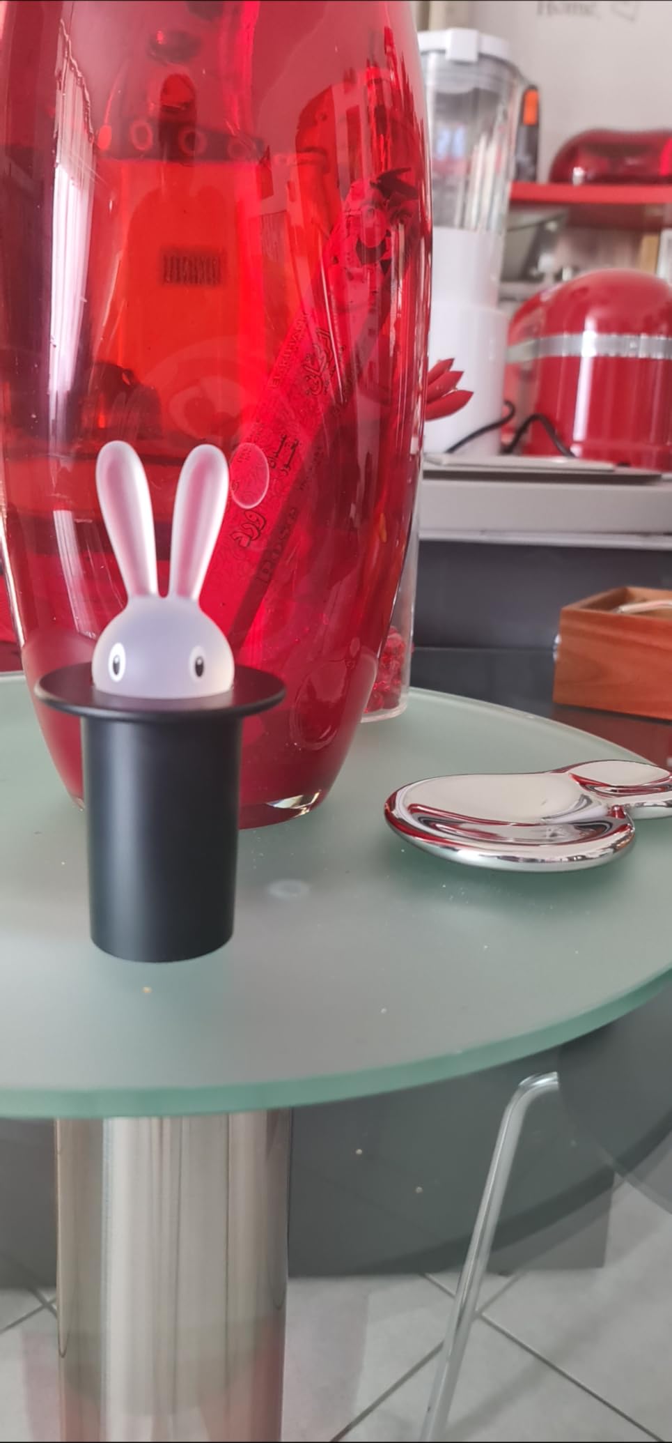 Alessi Magic Bunny ASG16 B Portastuzzicadenti Resina Nero 14 cm