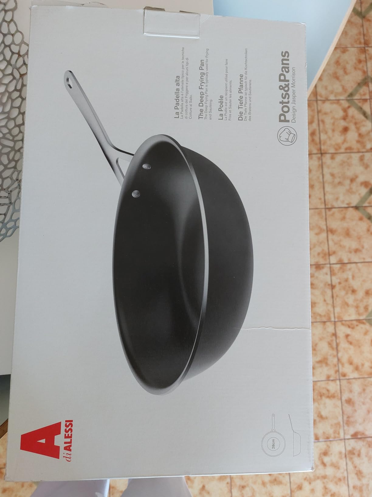 Alessi Pots&Pans Padella Alta 28 cm Nera Induzione