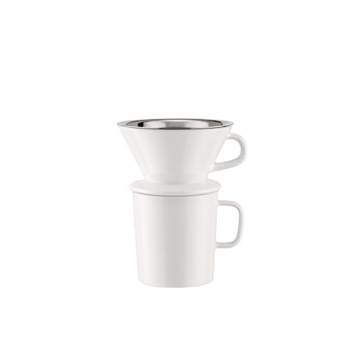 Alessi Slow Coffee KT01S1 Set Filtro Acciaio Vetro Porcellana