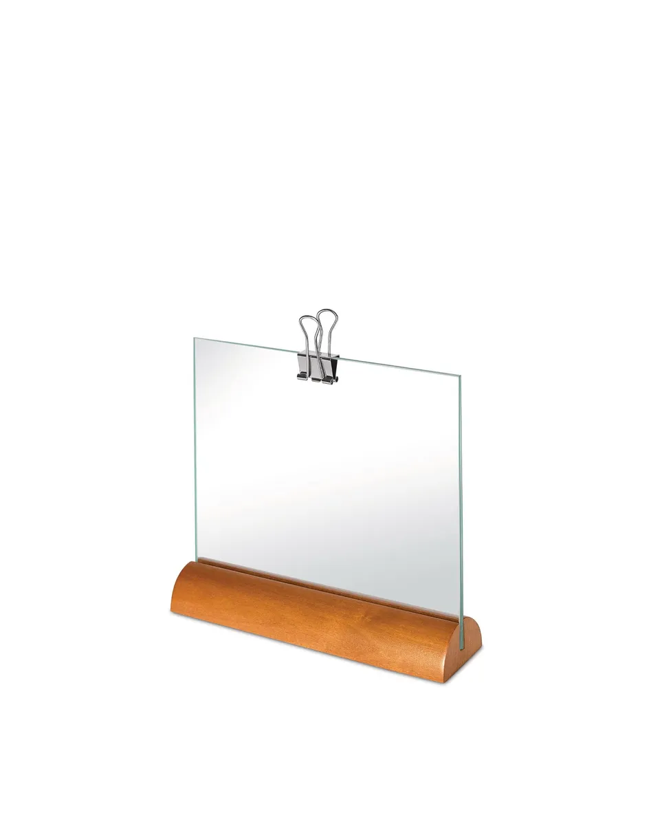 Alessi KP01 Portafotografie Vetro e Legno Betulla 15,5 cm