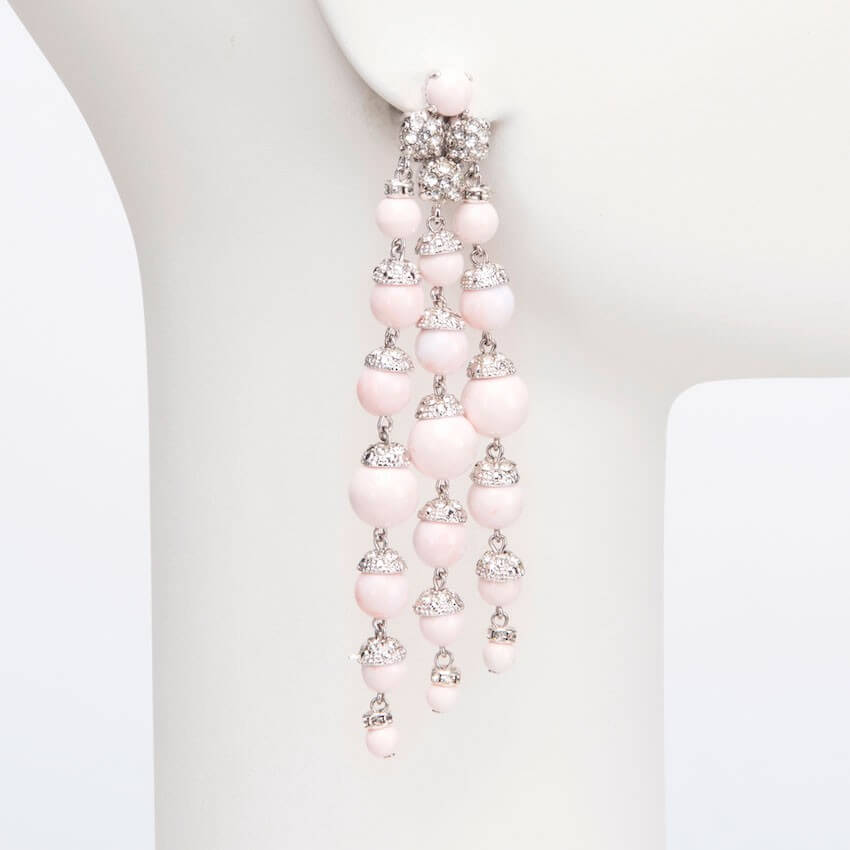Chic Ad Hoc Orecchini a Clip Argento Rosa Pelle d'Angelo
