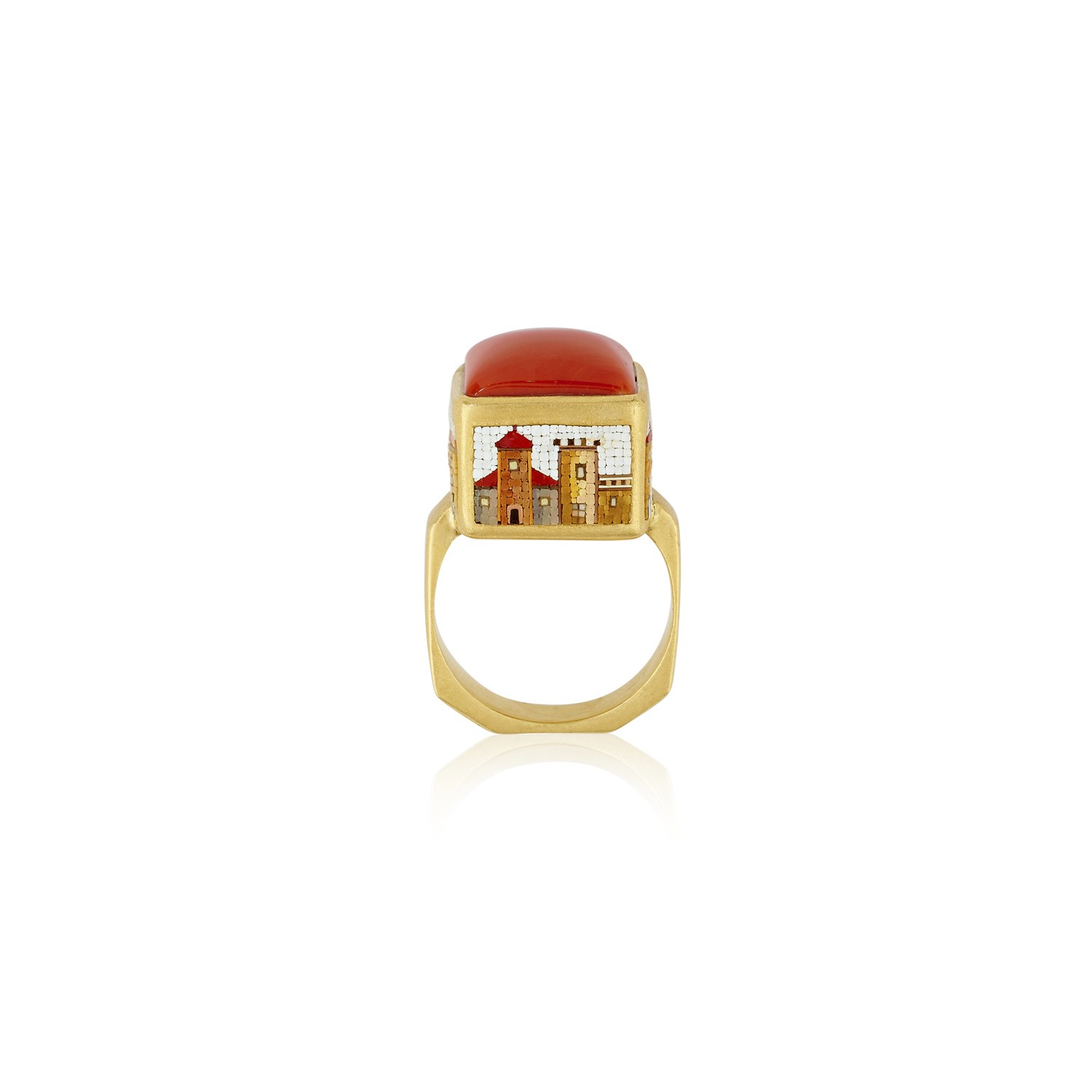 Le Sibille Anelli Cubo anello oro corallo rosso