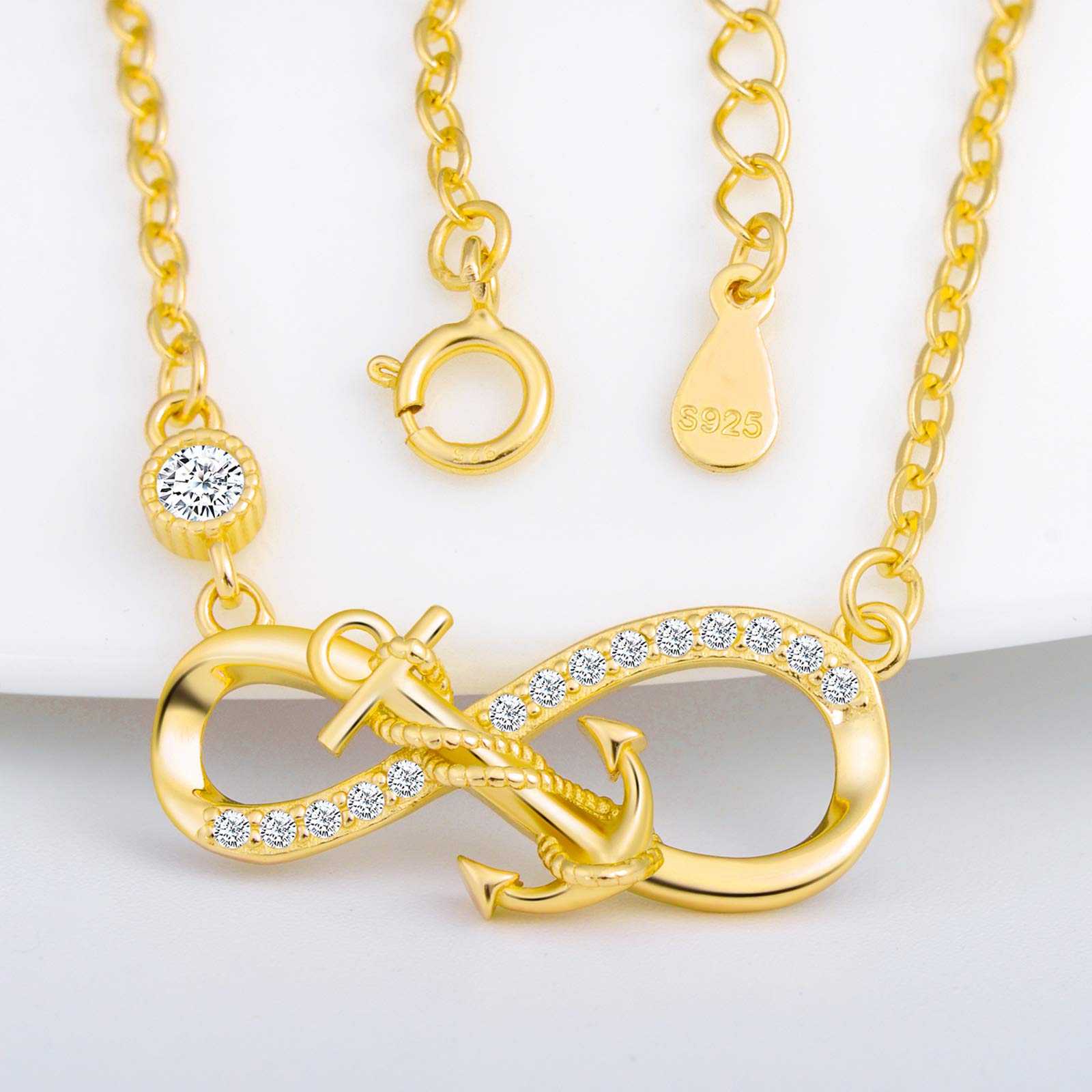 INFINIONLY Infinito parure collana argento oro zirconi