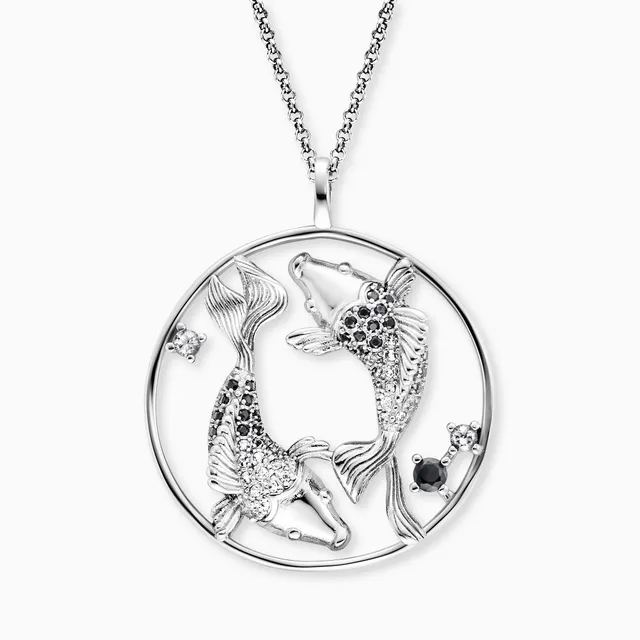 Engelsrufer Yin Yang collana argento 925 pesci zirconi