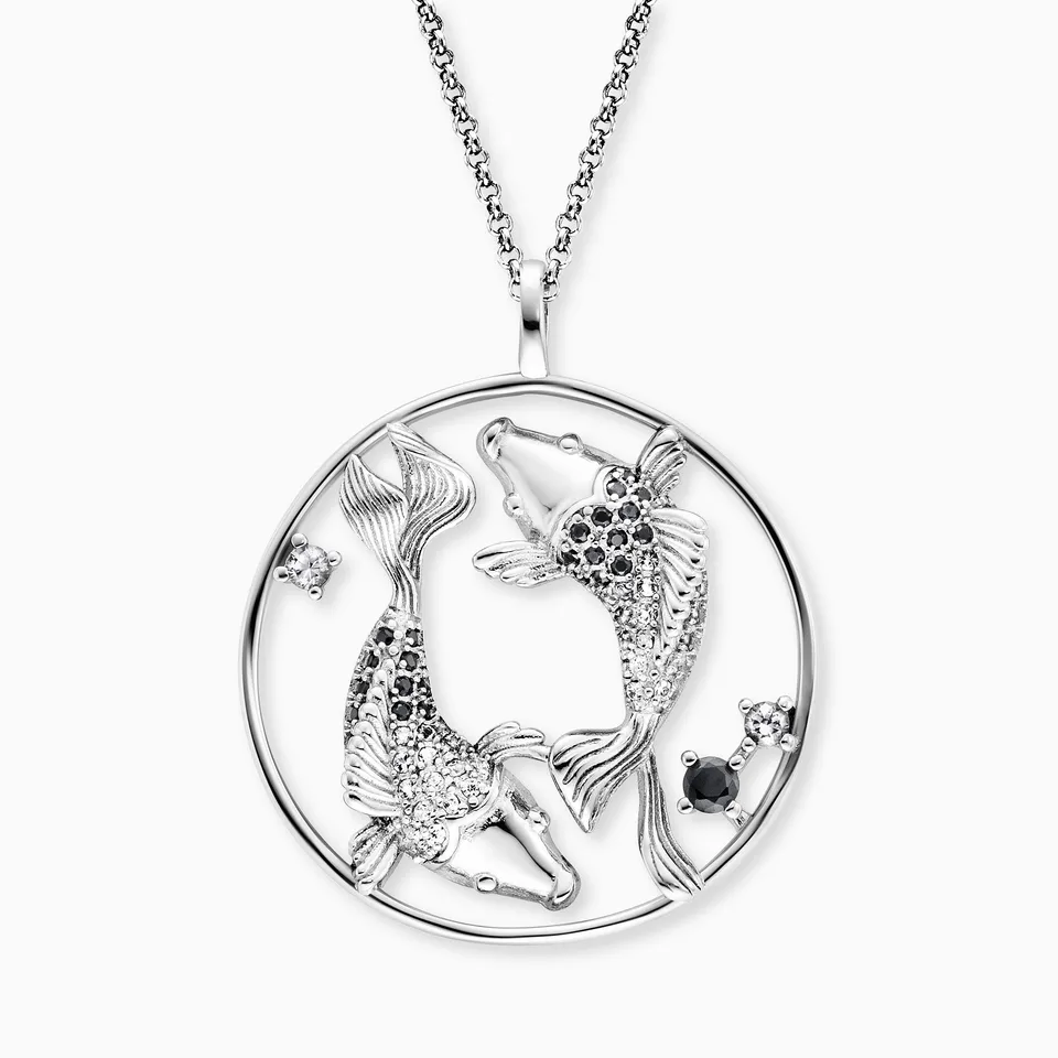 Engelsrufer Yin Yang collana argento 925 pesci zirconi
