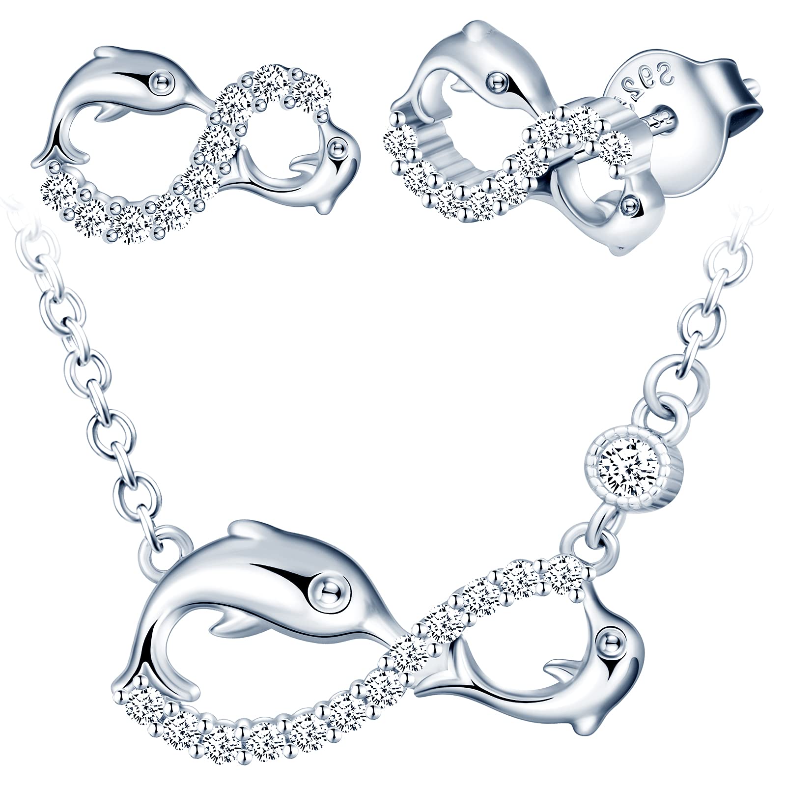 Infinionly Fashion parure gioielli argento 925 B infinito