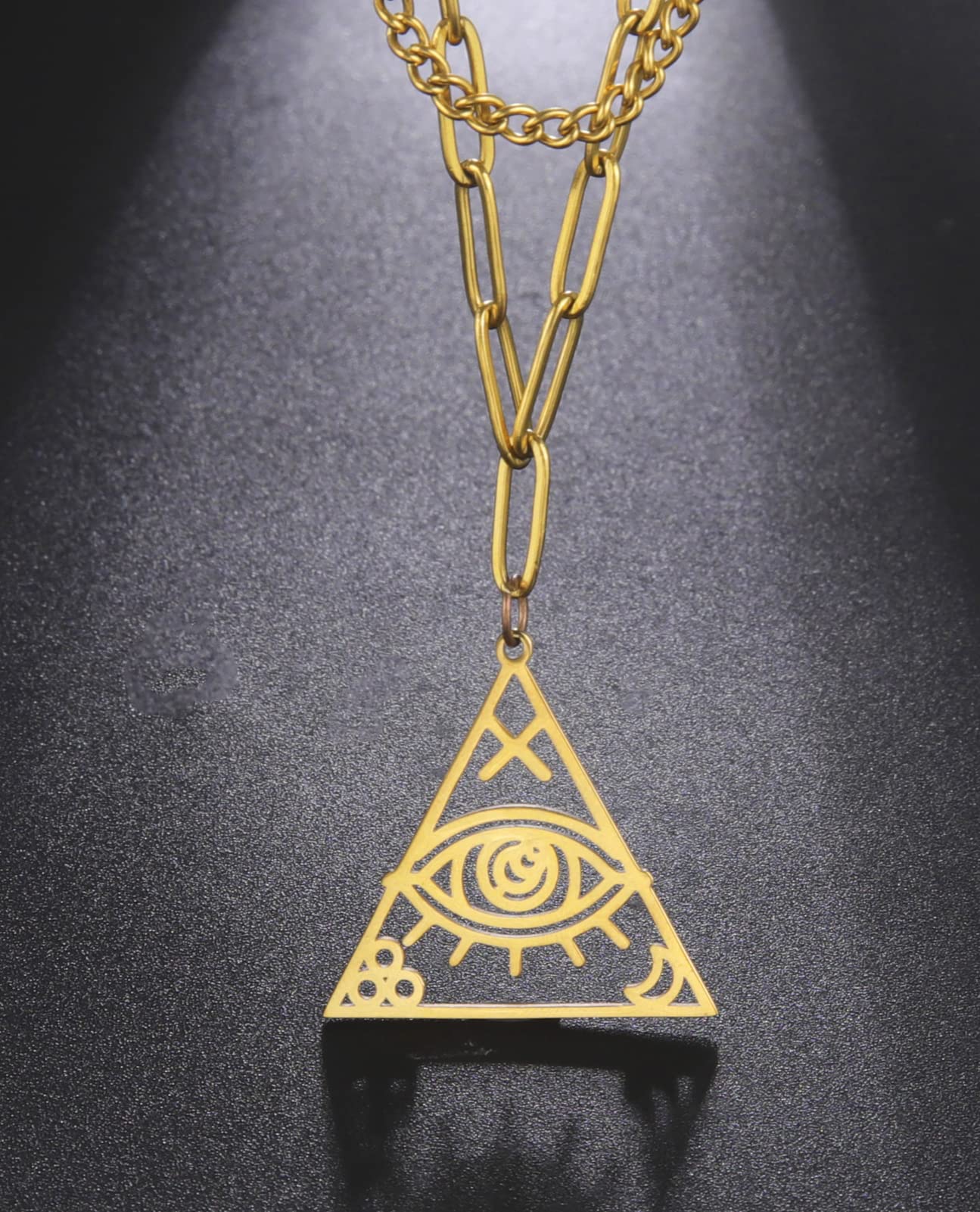 EUEAVAN Necklaces Collana occhio Horus acciaio donna