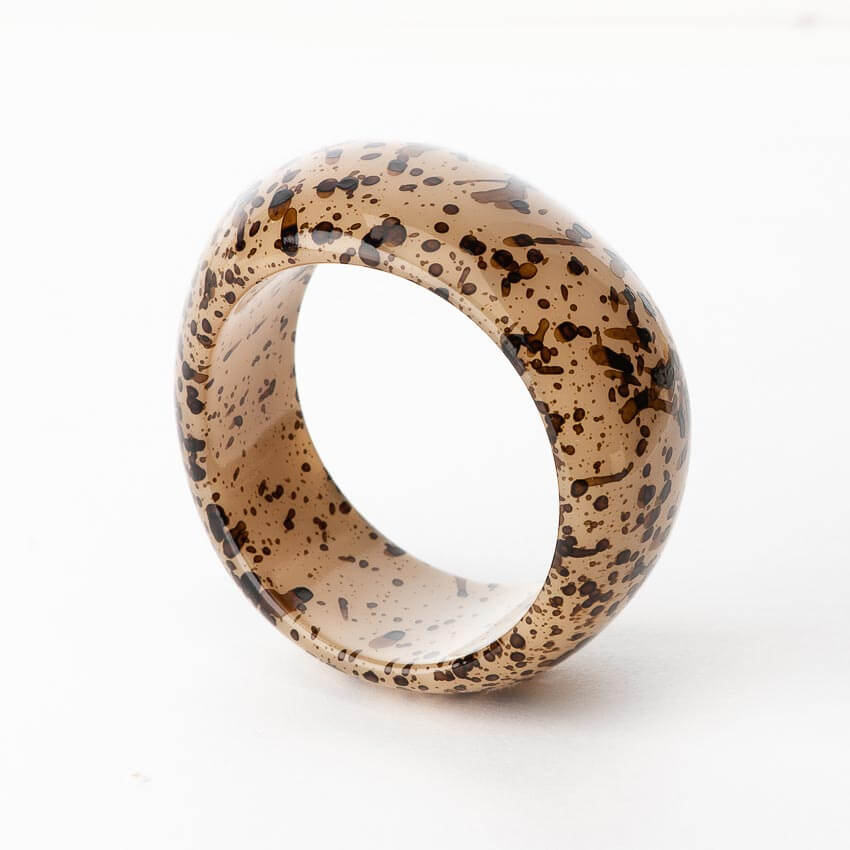 Chic Ad Hoc Bracciali bracciale rigido resina animalier beige
