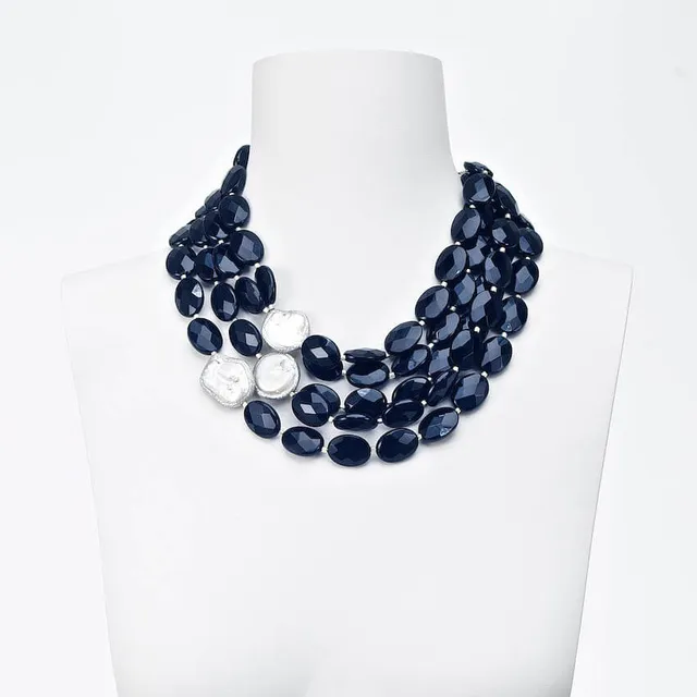 Chic Ad Hoc Collane girocollo bianco e nero collana