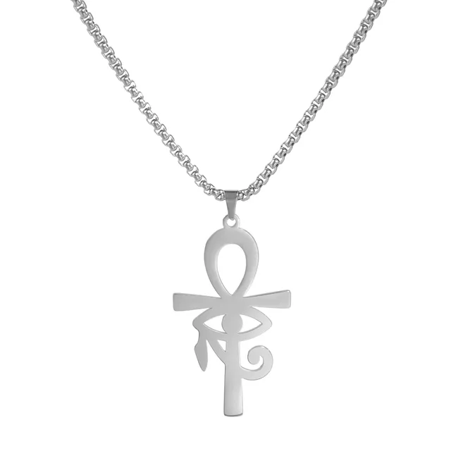 EUEAVAN Croce Ankh Occhio Horus Collana argento amuleto