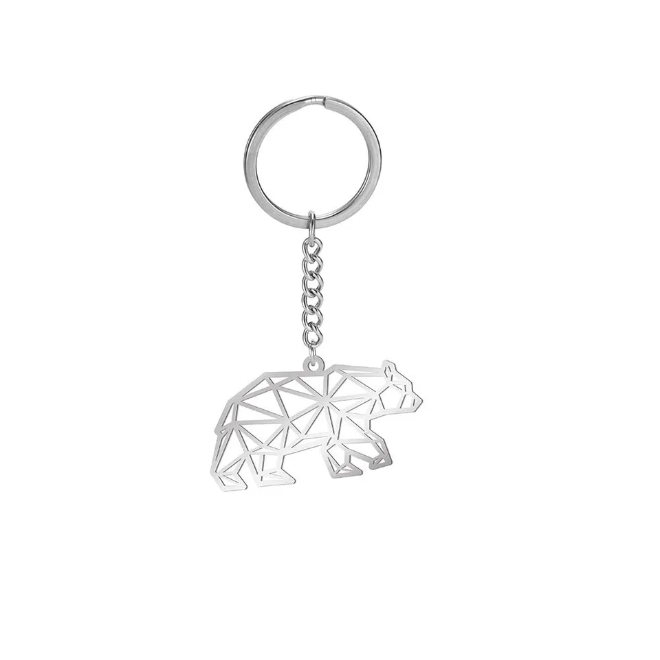EUEAVAN Keyrings portachiavi orso acciaio inox