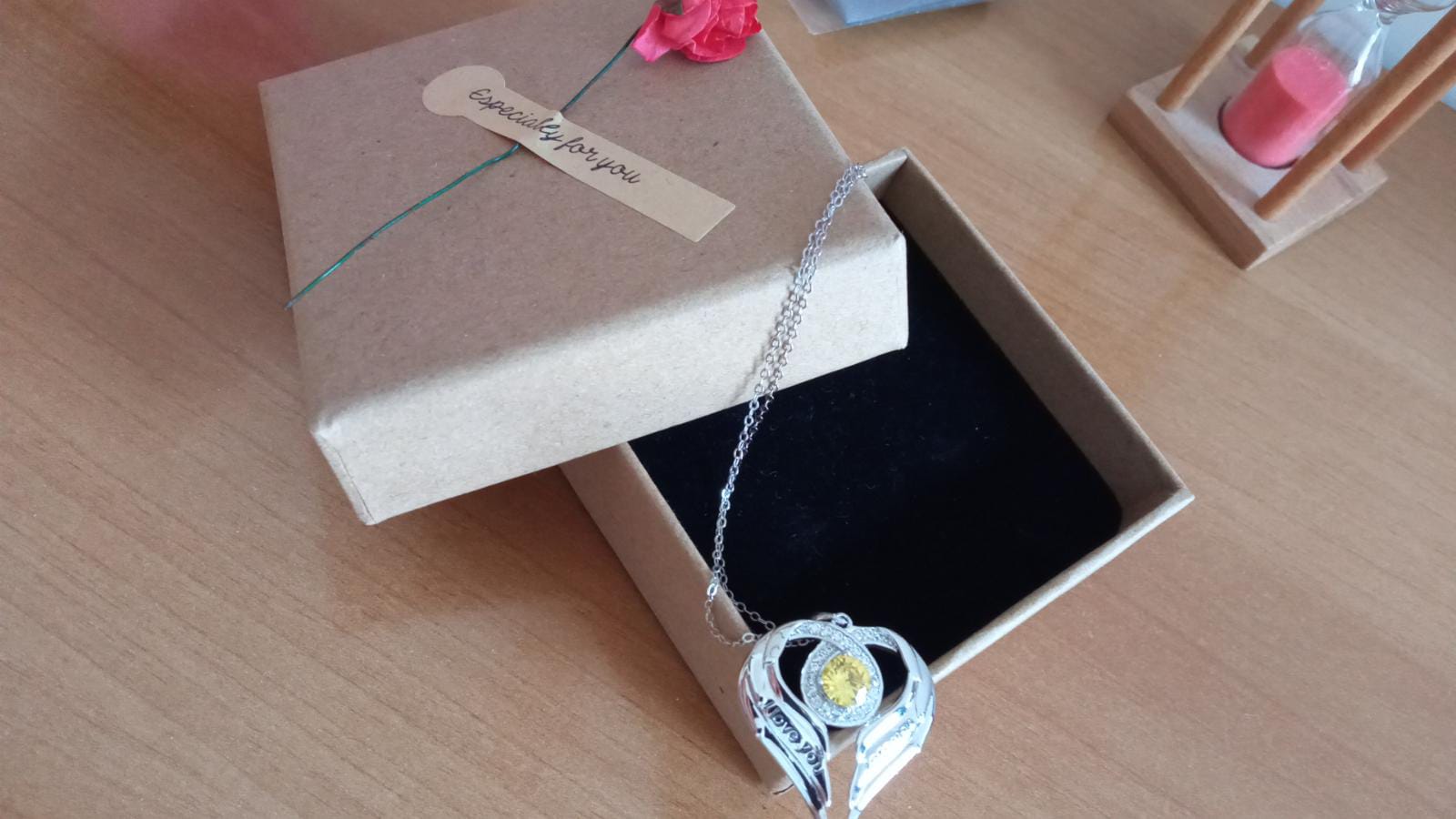 Jessemade Gioielli collana ala argento 925 love forever